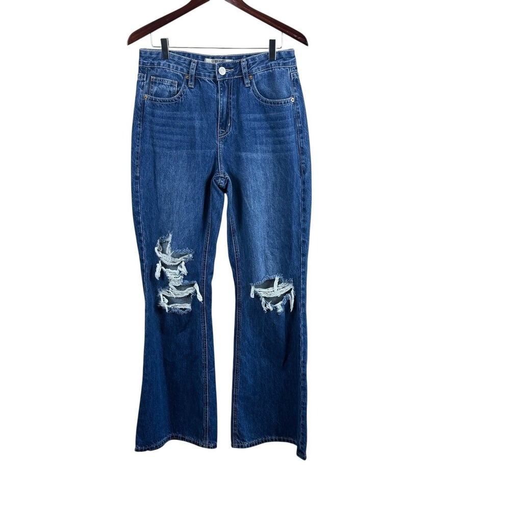 Rock & Roll Denim Western Women's High Rise‎ Flare Dark Wash Jeans Size 28x34